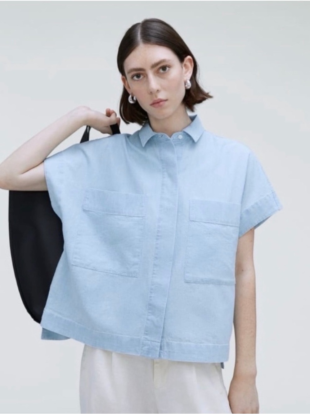 Everlane Light Blue Boxy Button-Down Shirt